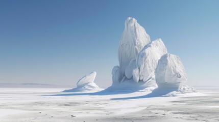 Iceberg in the snow. Winter landscape - obrazy, fototapety, plakaty
