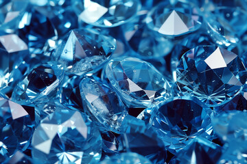 blue gem crystals background, top view - obrazy, fototapety, plakaty