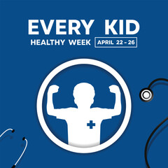 Every Child Healthy. Child and stestoscope. Great for cards, banners, posters, social media and more. 
