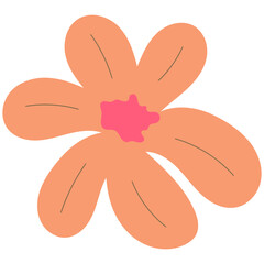 Flat flower bud element for beautiful design. Simple form. Vector drawing.