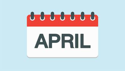 Vector template icon page calendar, month April