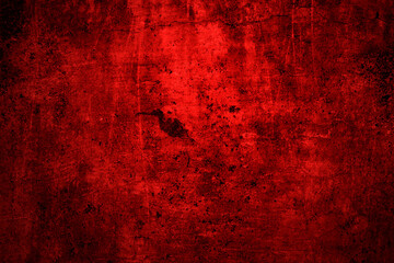 Red wall texture background. scary red wall for background, Old shabby blood paint and plaster cracks. - obrazy, fototapety, plakaty