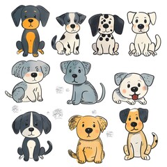 Obraz premium Seamless pattern with dogs