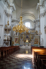 An old church in the center of Warsaw