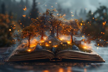 Open Book With Tree on Top