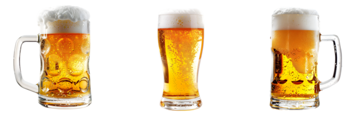 Craft Beer Glasses On Transparent Background