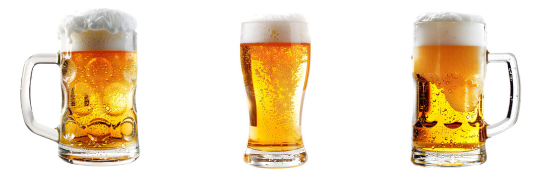 Craft Beer Glasses On Transparent Background
