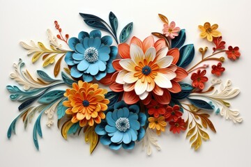 Colorful Flowers Arranged on Wall