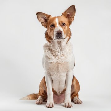 Isolated dog on a solid white background