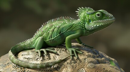 Fototapeta premium close up of a green lizard 