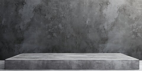 concrete with a gray wall backdrop or an empty podium. for montage of a product display.