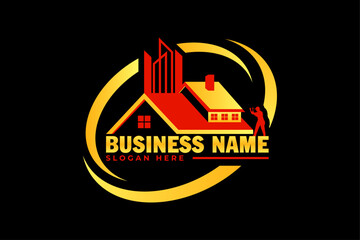 home repair, roofing, handyman, remodeling, renovation, home decor logo 