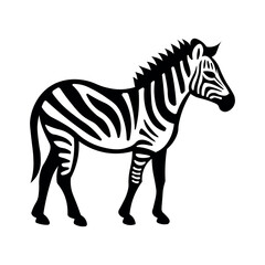 black vector zebra icon on white background