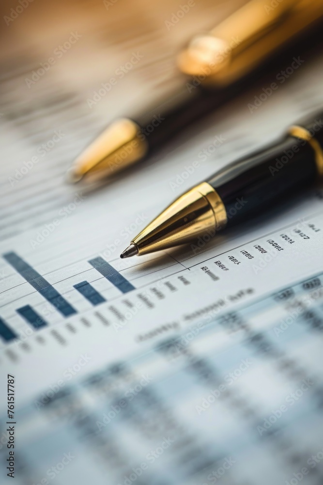 Aufkleber a pen resting on a piece of paper, suitable for various business and office concepts