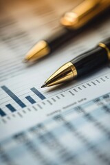 A pen resting on a piece of paper, suitable for various business and office concepts