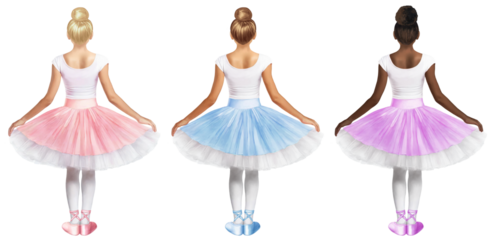 Ballerina with Tutu and Hair Bun Clipart Set