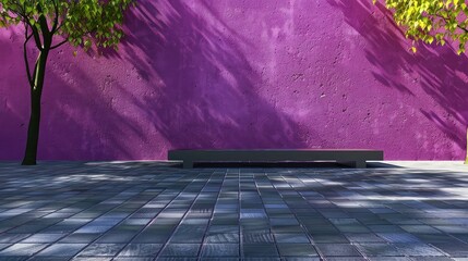 Empty modern Purple outdoor place for a product presentation.
