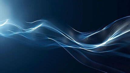 Naklejka premium Abstract blue light track. AI technology generated image