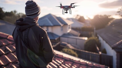 a drone to measure and inspect a roof for exact dimensions.
