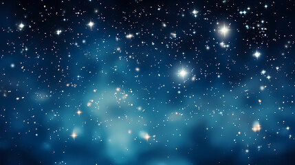 Fototapeta premium Stars fall in the dark blue night sky