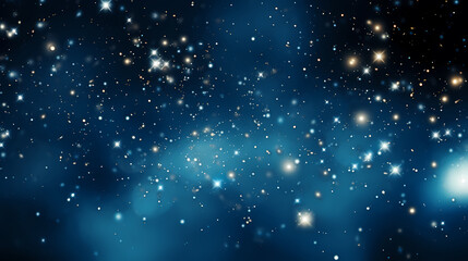 Obraz premium Stars fall in the dark blue night sky