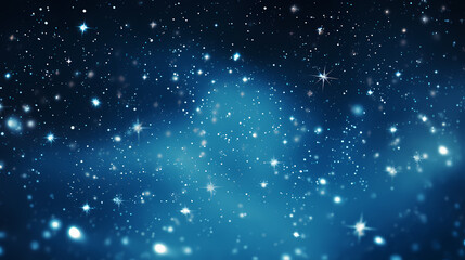 Obraz premium Stars fall in the dark blue night sky