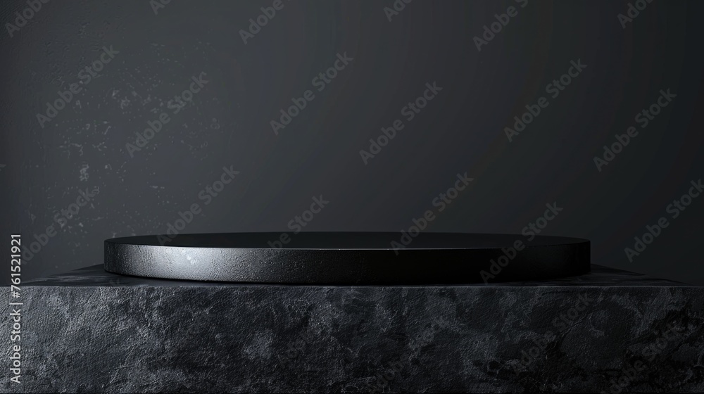 Aufkleber a round black object on a black surface. suitable for various creative projects