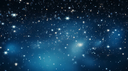 Obraz premium Stars fall in the dark blue night sky