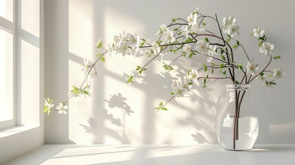 Home Interior Decor Elements: Blooming Spring Tree, Generative AI