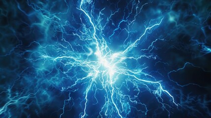 Lightning bolt close up on black background. Ideal for weather-related designs