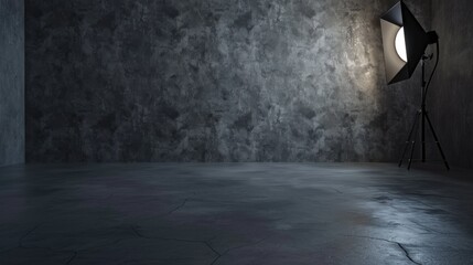 A simple image of an empty room with a beam of light shining on the floor. Suitable for various design projects