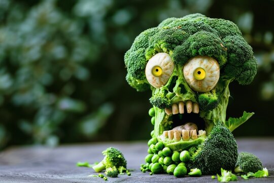 A horrible monster made from broccoli.