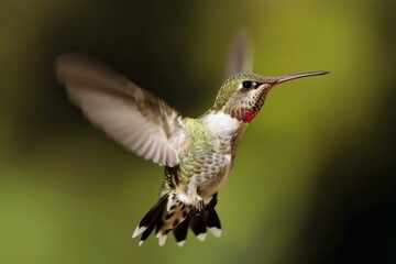 Fototapeta premium Close up of a hummingbird flying.
