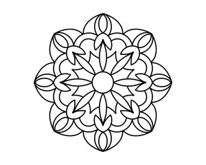 easy mandala design for coloring book, Oriental mandala design, Book Page