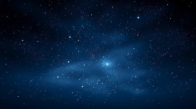 Stars fall in the dark blue night sky © xuan