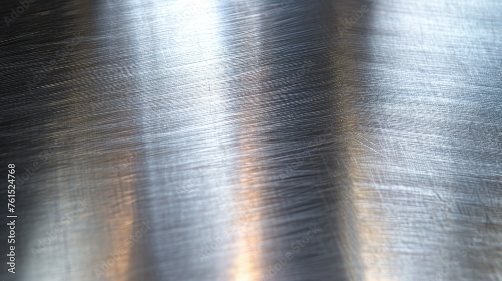 Poster a detailed view of a reflective metallic surface, perfect for industrial and technology concepts