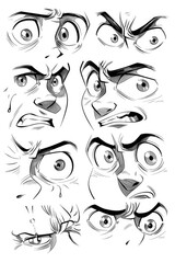 Fototapeta premium Collection of different eye drawings, ideal for graphic design projects