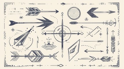 Obraz premium Illustration of arrows and target on paper, suitable for business presentations