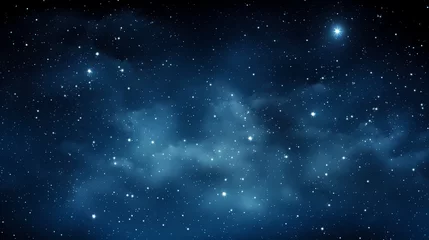 Foto op Plexiglas Stars fall in the dark blue night sky © xuan