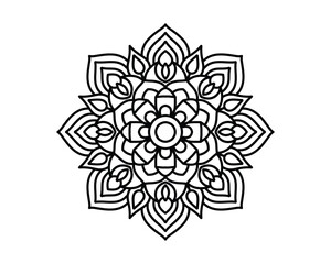 easy and simple mandala design for coloring book, henna design , attractive mandala art