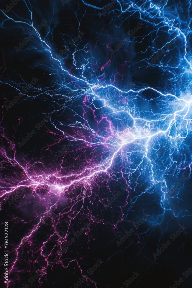 Aufkleber A striking close-up view of lightning in a dark sky. Perfect for weather and nature concepts