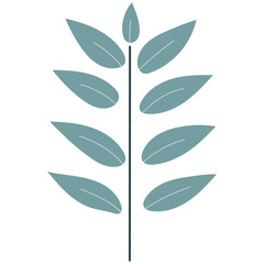 Leaf plant element for beautiful design. Simple form. Vector drawing.