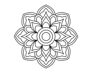 easy and simple mandala design for coloring book, henna design , attractive mandala art