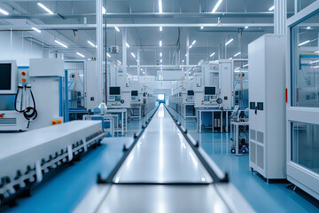 Obraz premium Intelligent factory production line. AI technology generated image