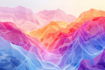 Fototapeta na wymiar Surreal colorful landscape inspired by Grand Canyon. rock formations. Abstract colorful background image. Created with Generative AI technology