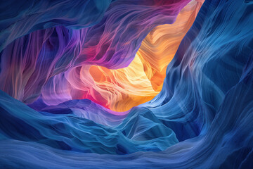 Surreal colorful landscape inspired by Grand Canyon. rock formations. Abstract colorful background image. Created with Generative AI technology