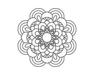 easy and simple mandala design for coloring book, henna design , attractive mandala art