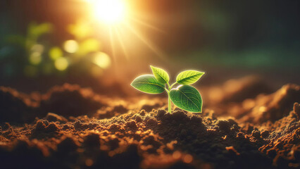 New Beginnings - Young Plant Sprouting Digital Art for Eco-Friendly and Growth Themes