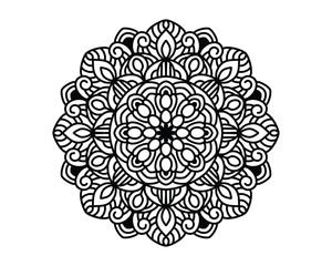 simple and artistic mandala design for coloring book, wall art and henna design