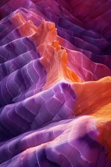 Küchenrückwand glas motiv Surreal colorful landscape inspired by Grand Canyon. rock formations. Abstract colorful background image. Created with Generative AI technology © Artem